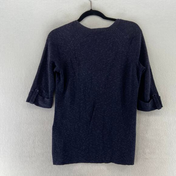 Eileen Fisher Womens Size XS Blue Button Front Short Sleeve Cardigan Linen Blend - Picture 7 of 7